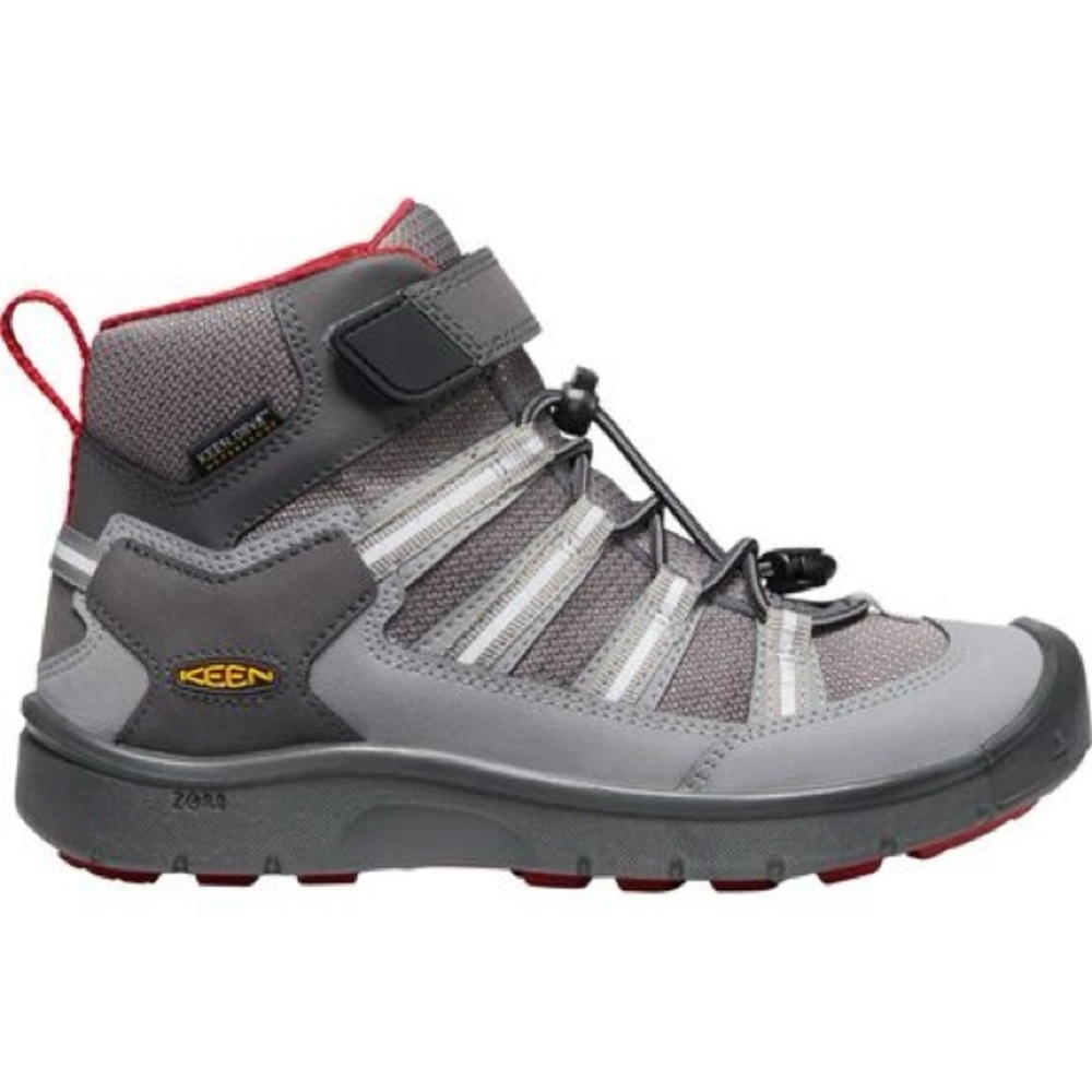 Size 3 Youth KEEN Kids Gray and Red High-Top Sneakers